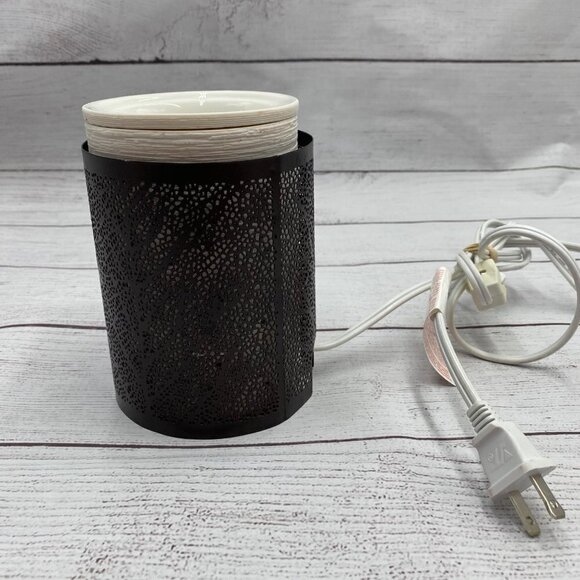 Scentsy Plug In Wax Warmer In White Textured with Light Holes - Picture 1 of 11